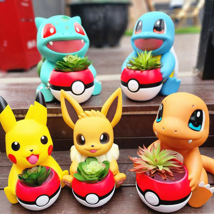 Pokemon Flowerpot - Pikachu, Charmander, Squirtle, Bulbasaur Planter Figure