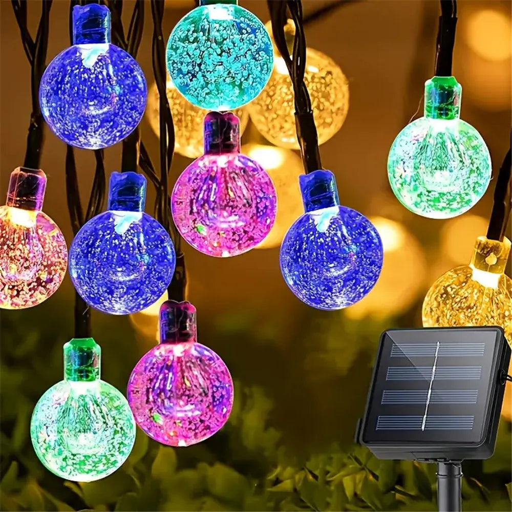 Crystal Globe Solar String Lights