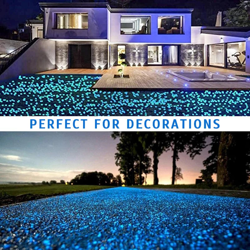 1000-3000Pcs Luminous Sand Glow In The Dark Pebbles Stone Home Garden