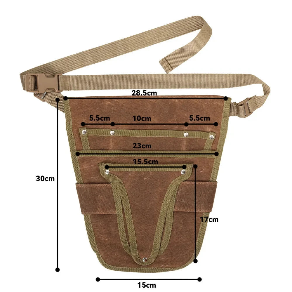 Multi-pockets Canvas Tool Waist Bag with Belt