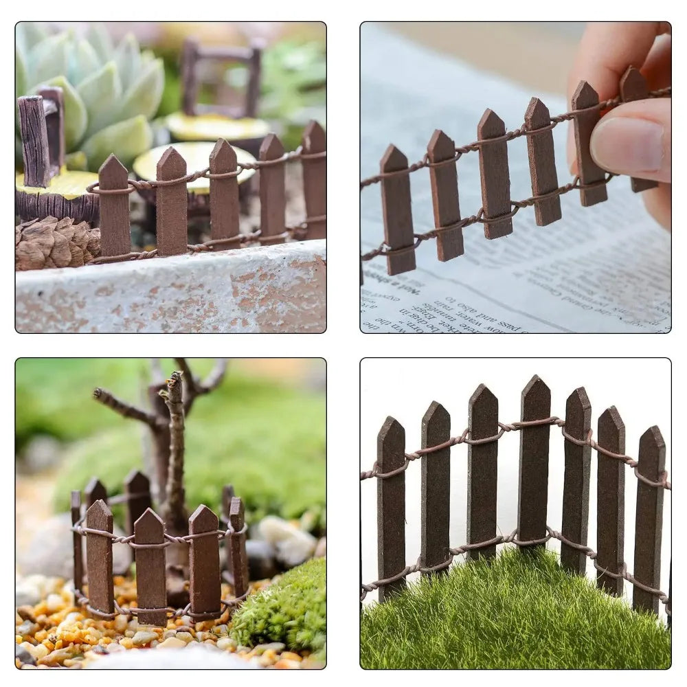 Mini Wooden Fairy Garden Fence