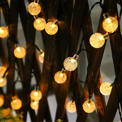 Crystal Globe Solar String Lights