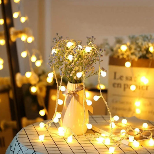 LED Fairy String Lights - Bubble Ball Garland for Christmas, Wedding, Indoor & Outdoor Decor