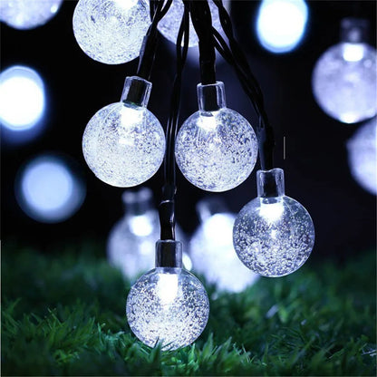 Crystal Globe Solar String Lights