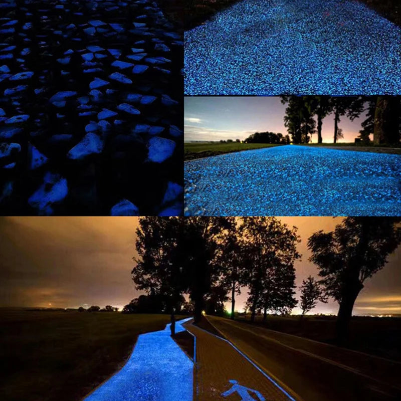 1000-3000Pcs Luminous Sand Glow In The Dark Pebbles Stone Home Garden