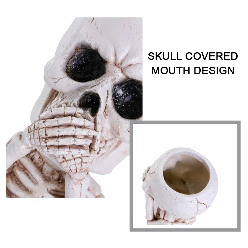 Skull Head Flower Pots Gothic Skeleton Planter Container