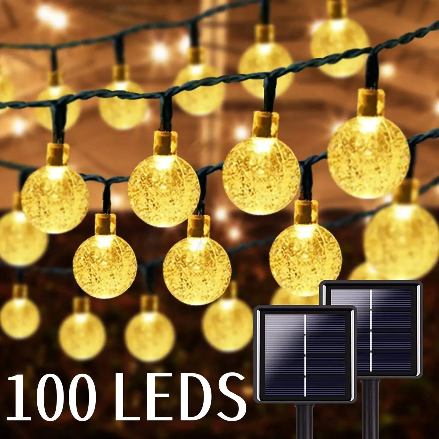 Crystal Globe Solar String Lights