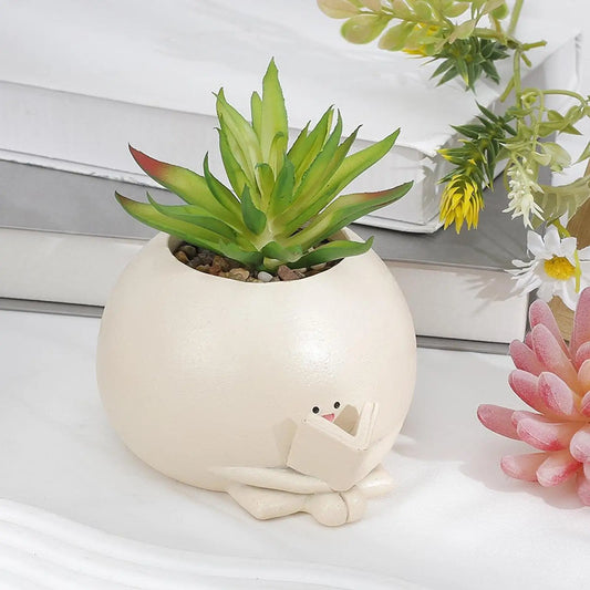 Flower Pot Resin Ornament Gift Decors Indoor Plants