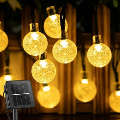 Crystal Globe Solar String Lights