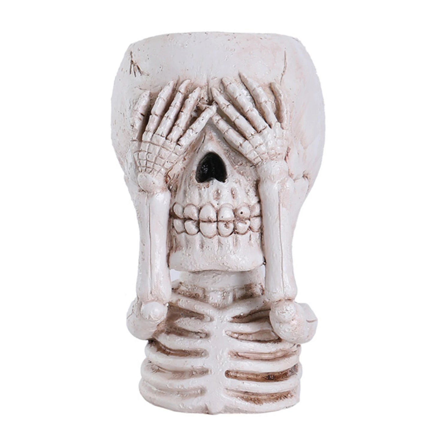 Skull Head Flower Pots Gothic Skeleton Planter Container