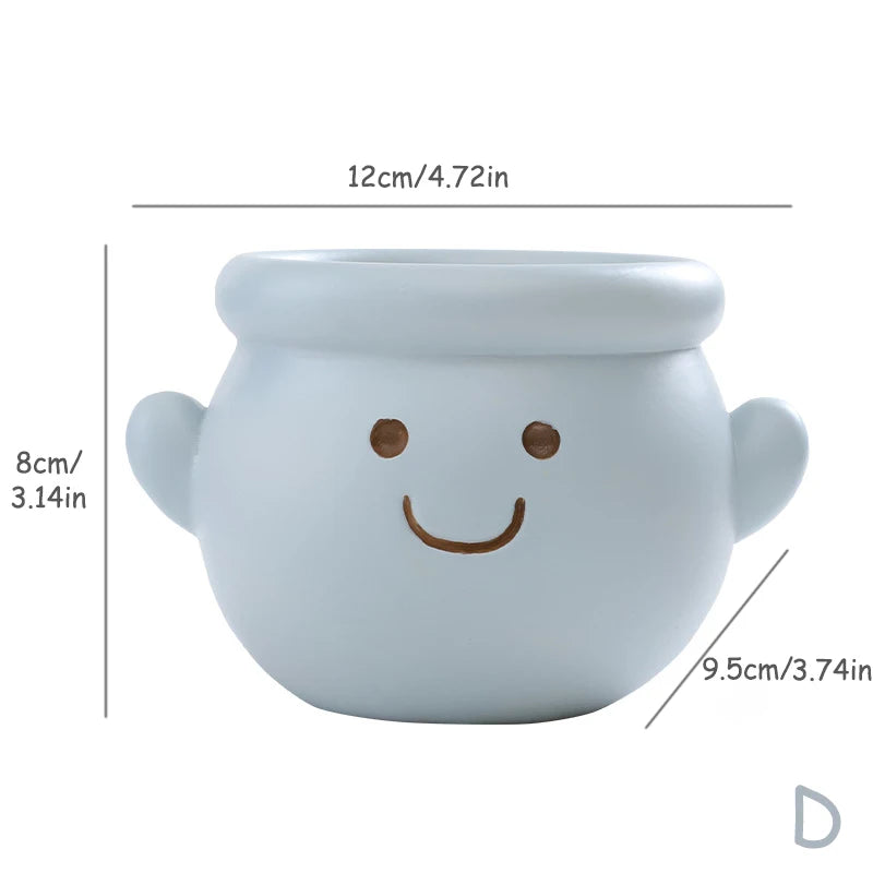 Smiley Face Flower Pot for Succulents Cactus Mini Bonsai Planter