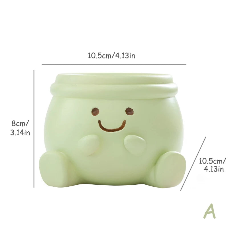 Smiley Face Flower Pot for Succulents Cactus Mini Bonsai Planter