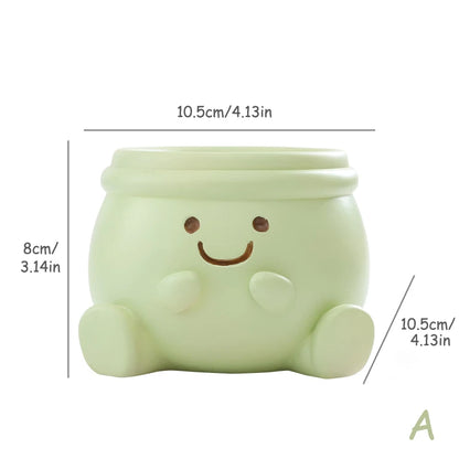 Smiley Face Flower Pot for Succulents Cactus Mini Bonsai Planter