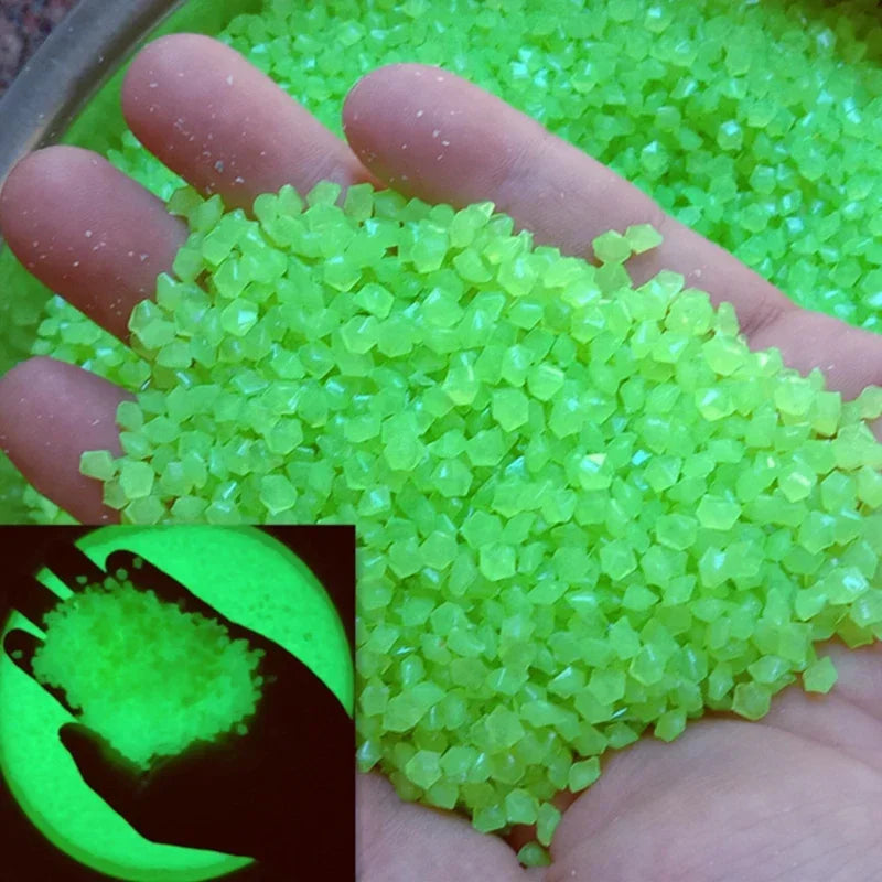 1000-3000Pcs Luminous Sand Glow In The Dark Pebbles Stone Home Garden