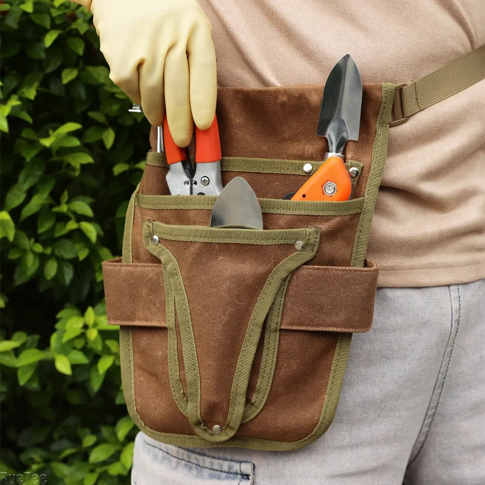 Multi-pockets Canvas Tool Waist Bag with Belt