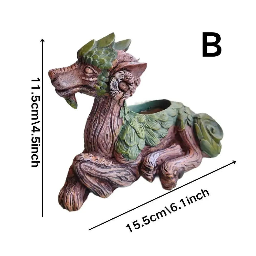 Creative Dragon Tree Planter, Succulent Planter, Garden Statue