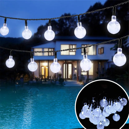 Crystal Globe Solar String Lights