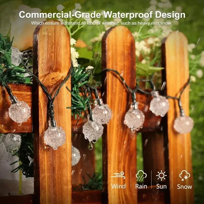 Crystal Globe Solar String Lights