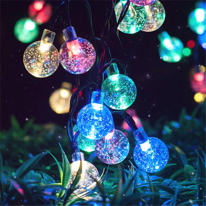 Crystal Globe Solar String Lights