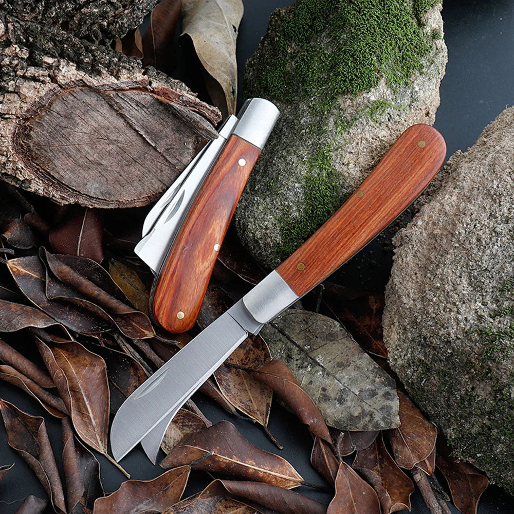 Garden Grafting Knife Stainless Steel Mushroom Electrician Folding Pocket Knife