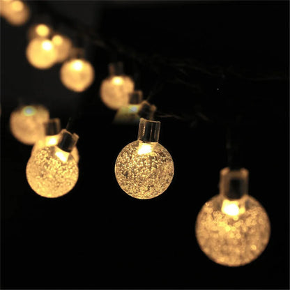 Crystal Globe Solar String Lights