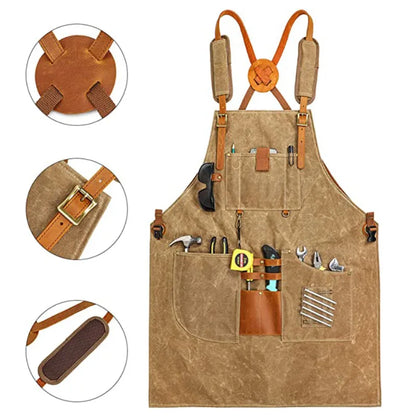 Thickened Canvas Waterproof Long Apron