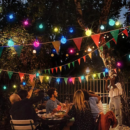 Crystal Globe Solar String Lights