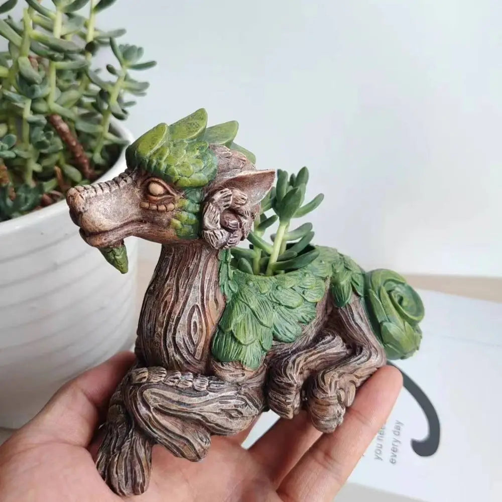 Creative Dragon Tree Planter, Succulent Planter, Garden Statue