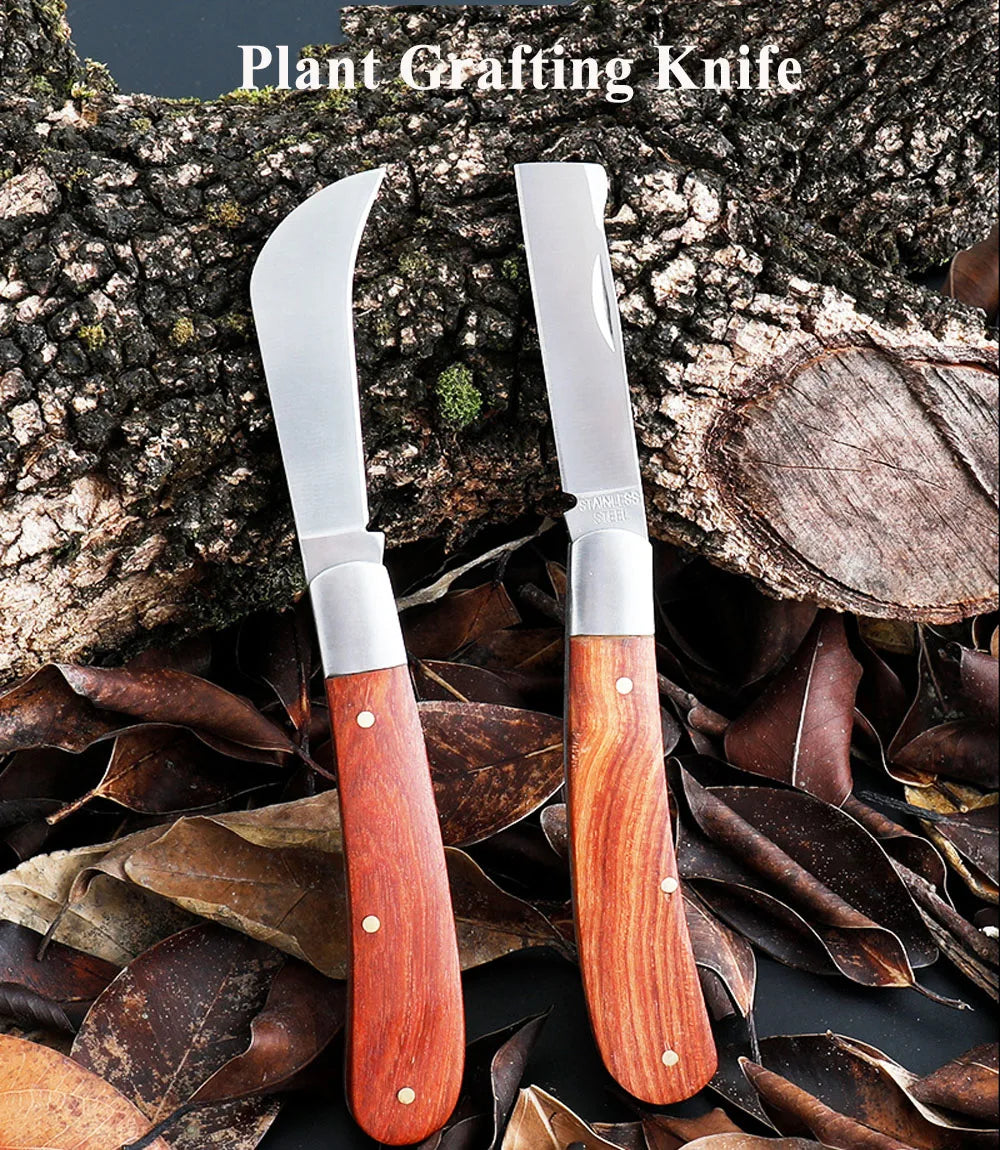 Garden Grafting Knife Stainless Steel Mushroom Electrician Folding Pocket Knife