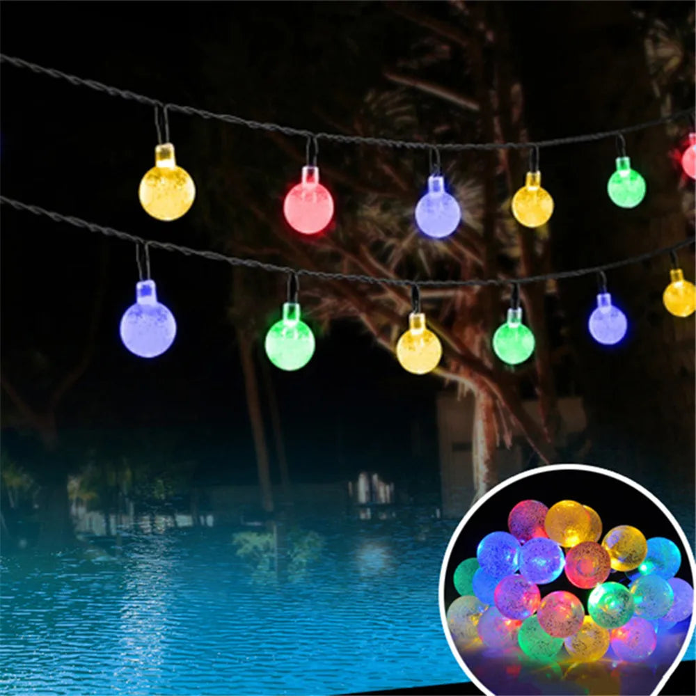 Crystal Globe Solar String Lights