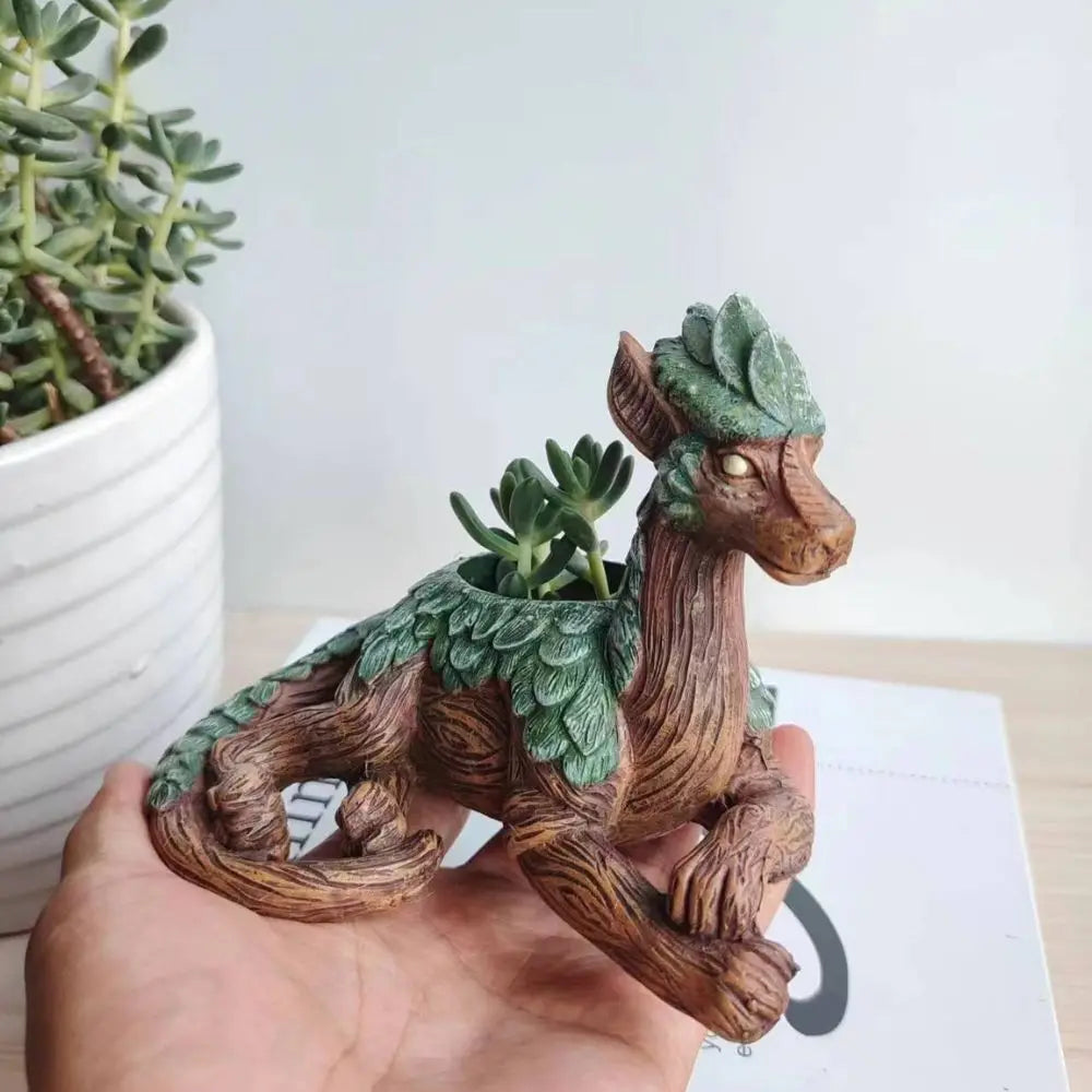 Creative Dragon Tree Planter, Succulent Planter, Garden Statue